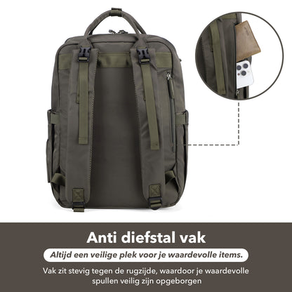 Brisby slijtvaste Luiertas – verzorgingstas – met buggymontage - Forest Green