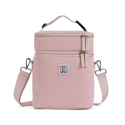 Brisby Koeltas 12 Liter – Lunchtas voor Werk & Onderweg – 2 Geïsoleerde Vakken – Inclusief 2 Koelelementen – Tot 10 Uur Koel- Soft Pink