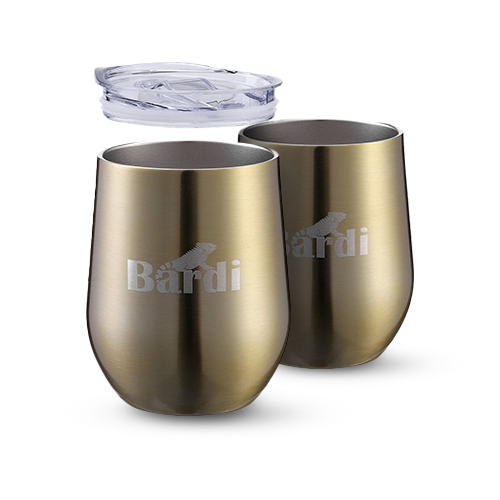 Bardi Thermosbekers 0,3L RVS goud set -  incl. deksels - dubbelwandig