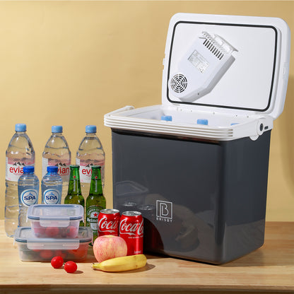 Electric cool box 25L gray - AC/DC 12V, 220/230V - incl. divider - lockable lid