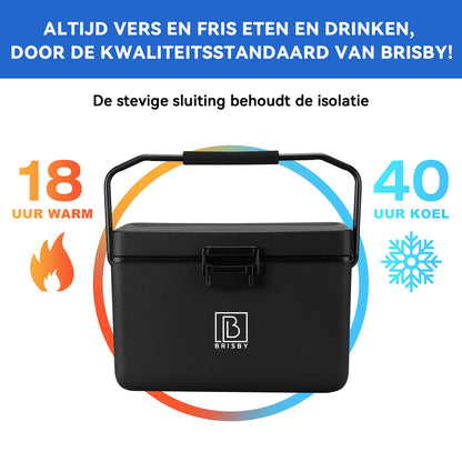 Koelbox 12L met handvat zwart - dividers - snijplanken - tot maximaal 40 uur isolatie - incl. 2 koelelementen van 200ml