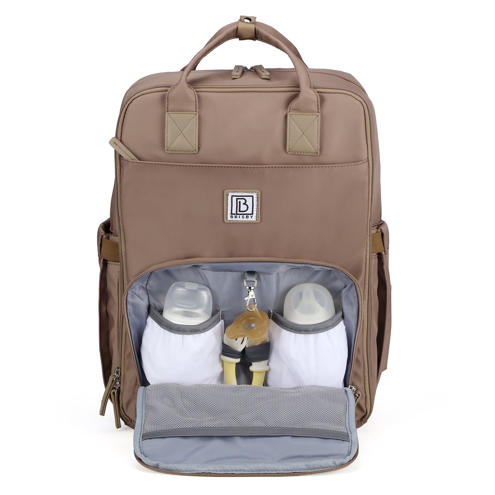 Brisby slijtvaste Luiertas – verzorgingstas – met buggymontage - Rose Gold