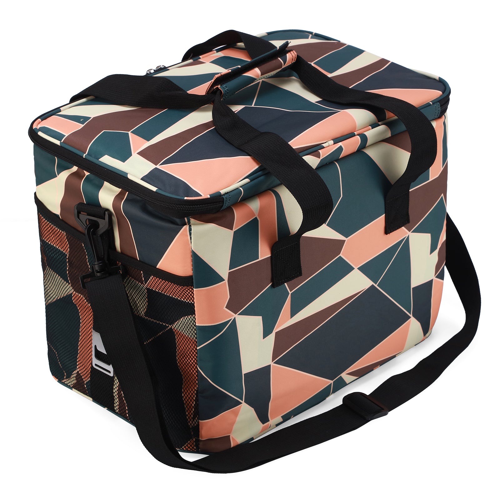 Koeltas 30L abstract - lunchtas - opvouwbaar - 4-laags geïsoleerd - incl. 4 gratis koelelementen en draagband