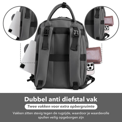 Brisby Premium Luiertas - Donkergrijs - Kinderrugzak - 1.5L kinderlunchtas Leeuw