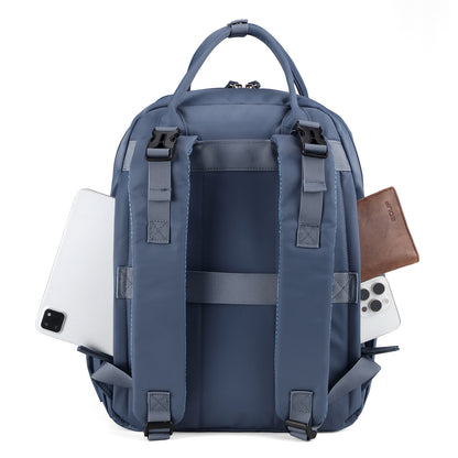 Brisby Premium Luiertas – Uitgebreide en Functionele Verzorgingstas – met buggymontage – Anti Diefstal Vakken - Reistrolley Sleeve - Inclusief verschoonmatje t.w.v.15,99 euro en speenhouder - Levenslange Garantie - Nordic Blue