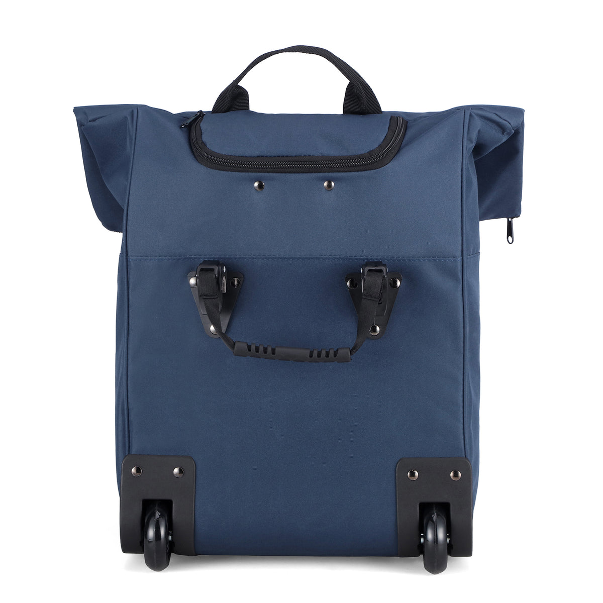 Fietstrolley Tas 2-in-1 Fietstas en Trolley Zwart 18-28L Laptopvak Verstelbare Hendel Bevestigingssysteem - Blauw