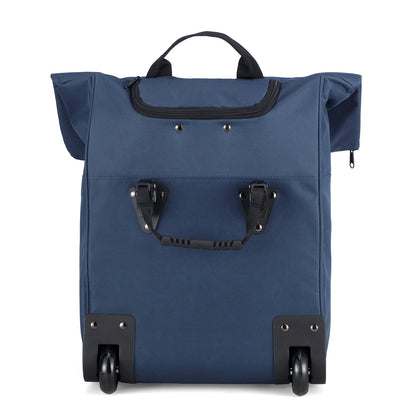Fietstrolley Tas 2-in-1 Fietstas en Trolley Zwart 18-28L Laptopvak Verstelbare Hendel Bevestigingssysteem - Blauw