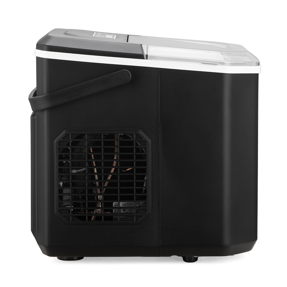 Bardi 1.3L Deluxe IJsblokjesmachine Square – IJsblokmaker Inclusief Luxe Thermosbeker en IJsschep – 9 Blokjes in 8 Minuten – ZWART
