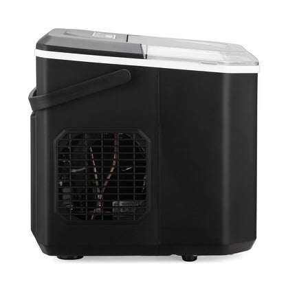 Bardi 1.3L Deluxe IJsblokjesmachine Square – IJsblokmaker Inclusief Luxe Thermosbeker en IJsschep – 9 Blokjes in 8 Minuten – ZWART