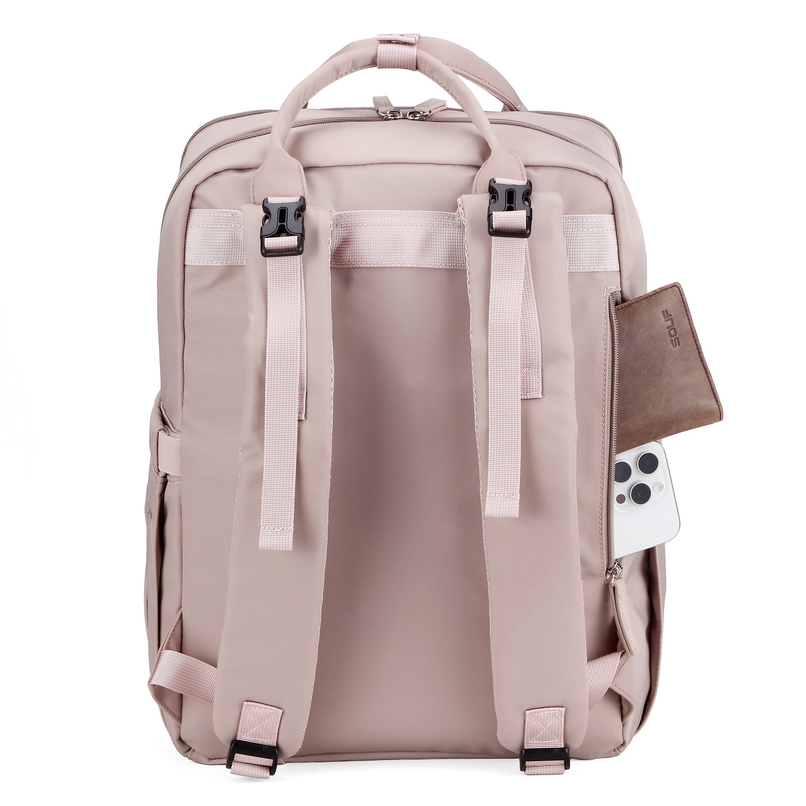 Brisby slijtvaste Luiertas – verzorgingstas – met buggymontage - Muted Rose