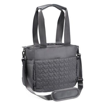 Florence diaper bag 17L grey - shoulder bag, changing bag - hard-wearing - incl. cool bag, changing mat and pram hooks - nylon