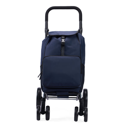 Boodschappentrolley deluxe 60L blauw  - koelvak - boodschappenwagen - steekwagenfunctie - verstelbaar handvat
