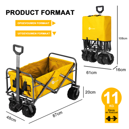 Packaway Bolderkar XL 80kg oker - opvouwbaar - heavy duty - wasbaar