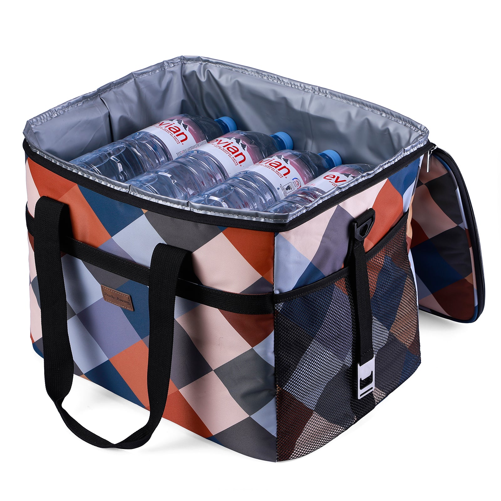 Koeltas 40L block - lunchtas - opvouwbaar - 4-laags geïsoleerd - incl. 6 gratis koelelementen en draagband