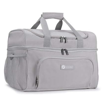 Packaway Koeltas 30L - Lunchtas - Inclusief 4 Koelelementen - Dubbel Compartiment - 4-Laags Geïsoleerd - Waterafstotend - Modern Grey