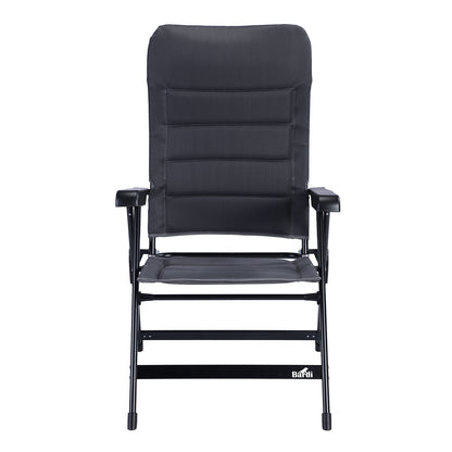 4-delige luxe campingstoelen set - 7 standen - 120 kg draagvermogen - lichtgewicht - grijs