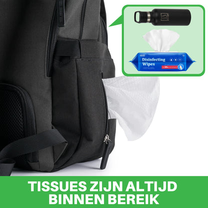 Two-tone slijtvaste luiertas grijs en zwart - verzorgingstas - incl. buggymontage en verschoningsmat