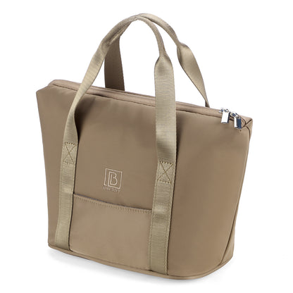 Brisby Koeltas Lunchtas 6L – 4-Laags Geïsoleerd – Inclusief 2 Koelelementen – Waterafstotend – Voor Werk, School & Onderweg – Taupe