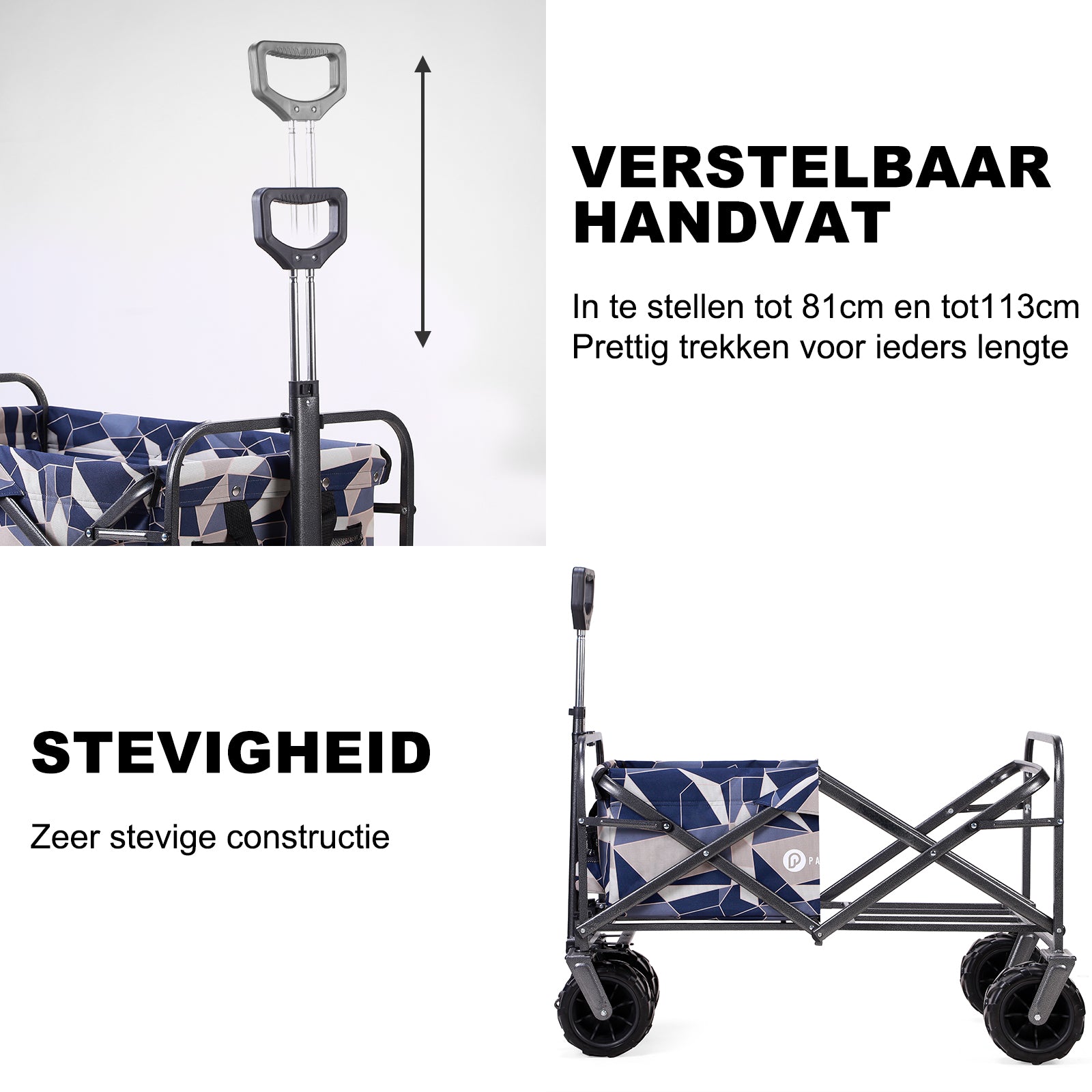 Packaway Bolderkar XL 80kg abstract pastel - opvouwbaar - heavy duty - wasbaar