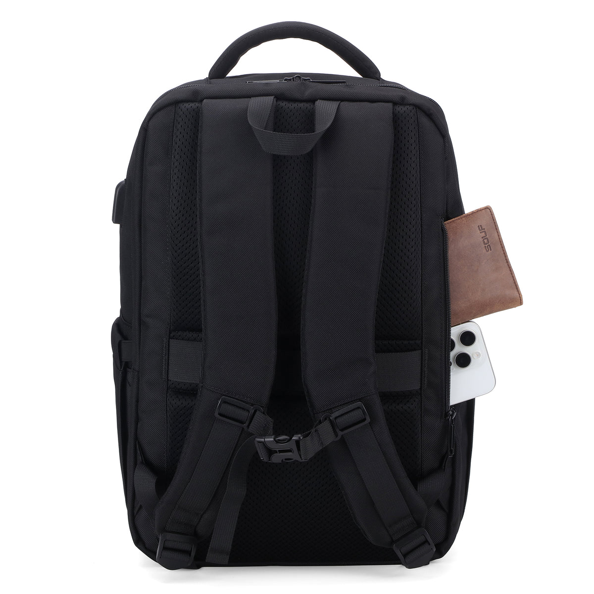 Brisby Rugzak Pro 2 – Laptoprugzak tot 15,7 inch voor Werk, School en Reizen – Waterafstotend – Met Tabletvak, Antidiefstalvak en Trolleysleeve – Zwart