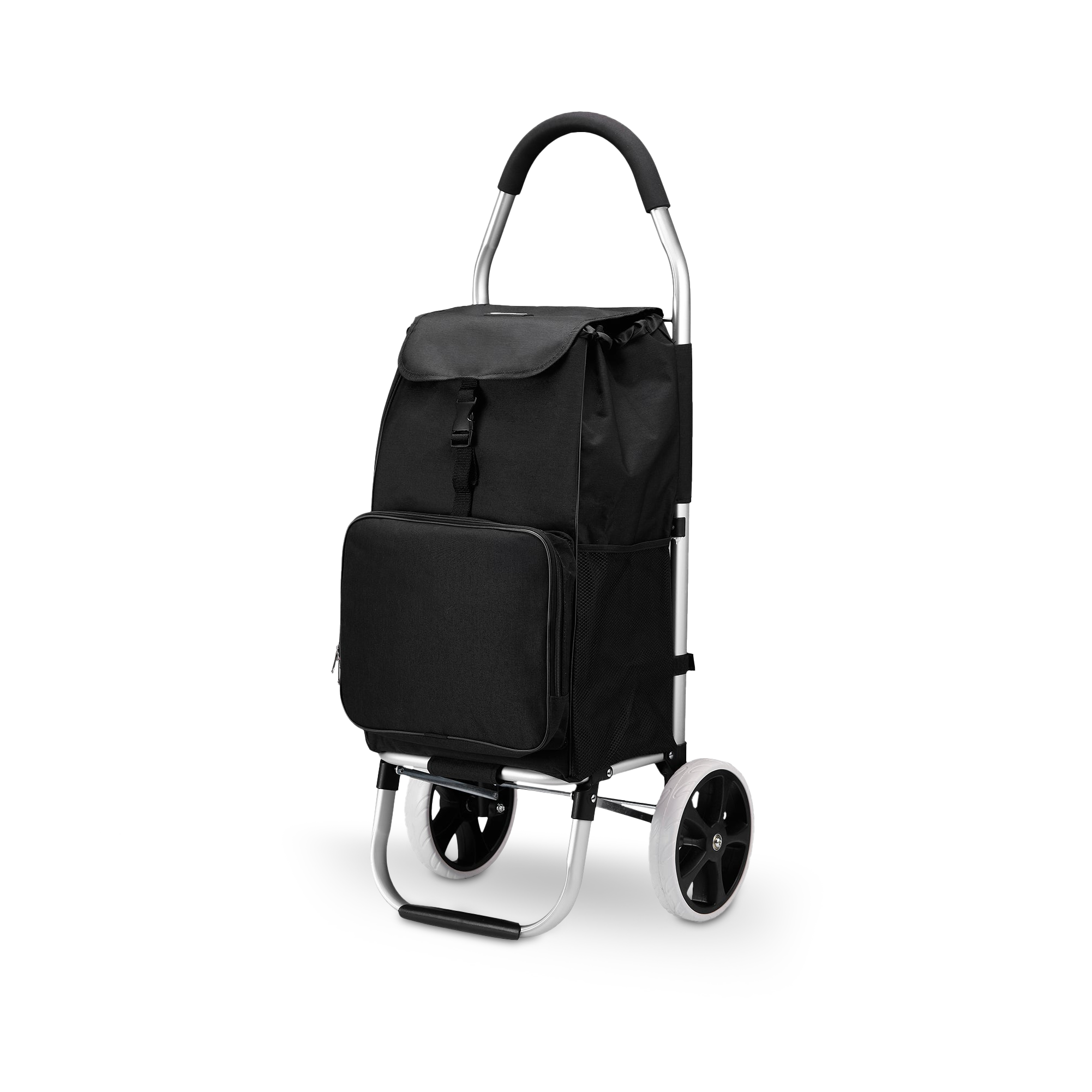 Shopping trolley 45L black - shopping trolley suspension - foldable - telescopic handle