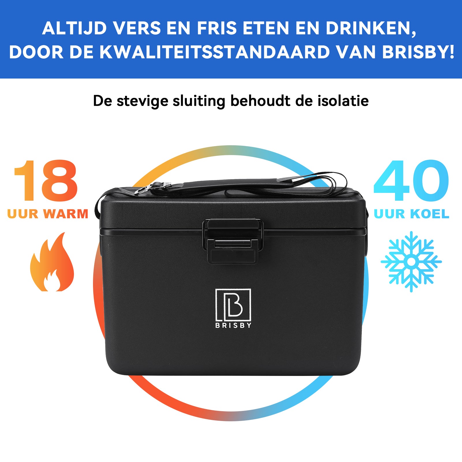 Koelbox 12L met draagband zwart - dividers - snijplanken - tot maximaal 40 uur isolatie - incl. 2 koelelementen van 200ml