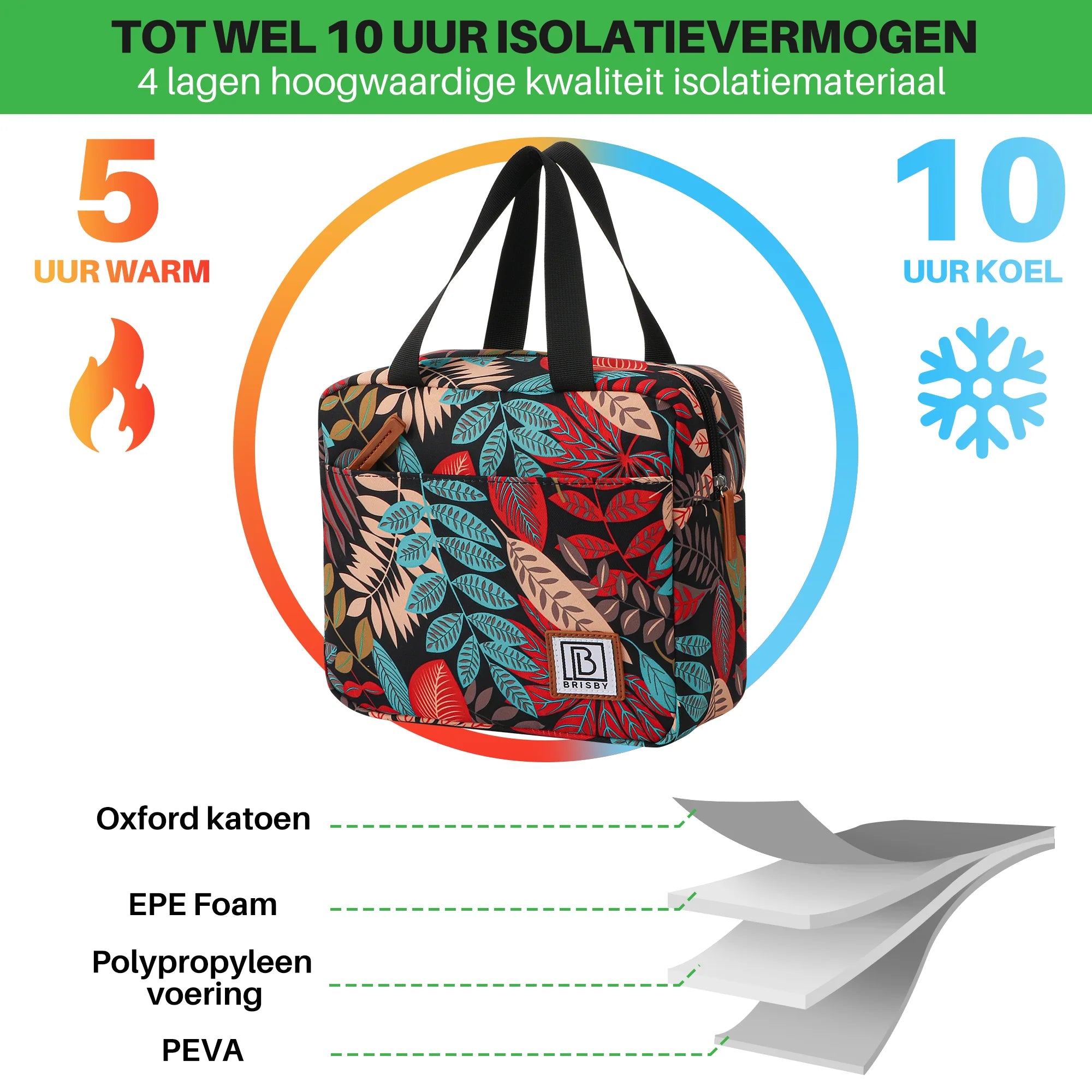 Cooler bag 4L jungle - 4-layer insulated - free cooling element