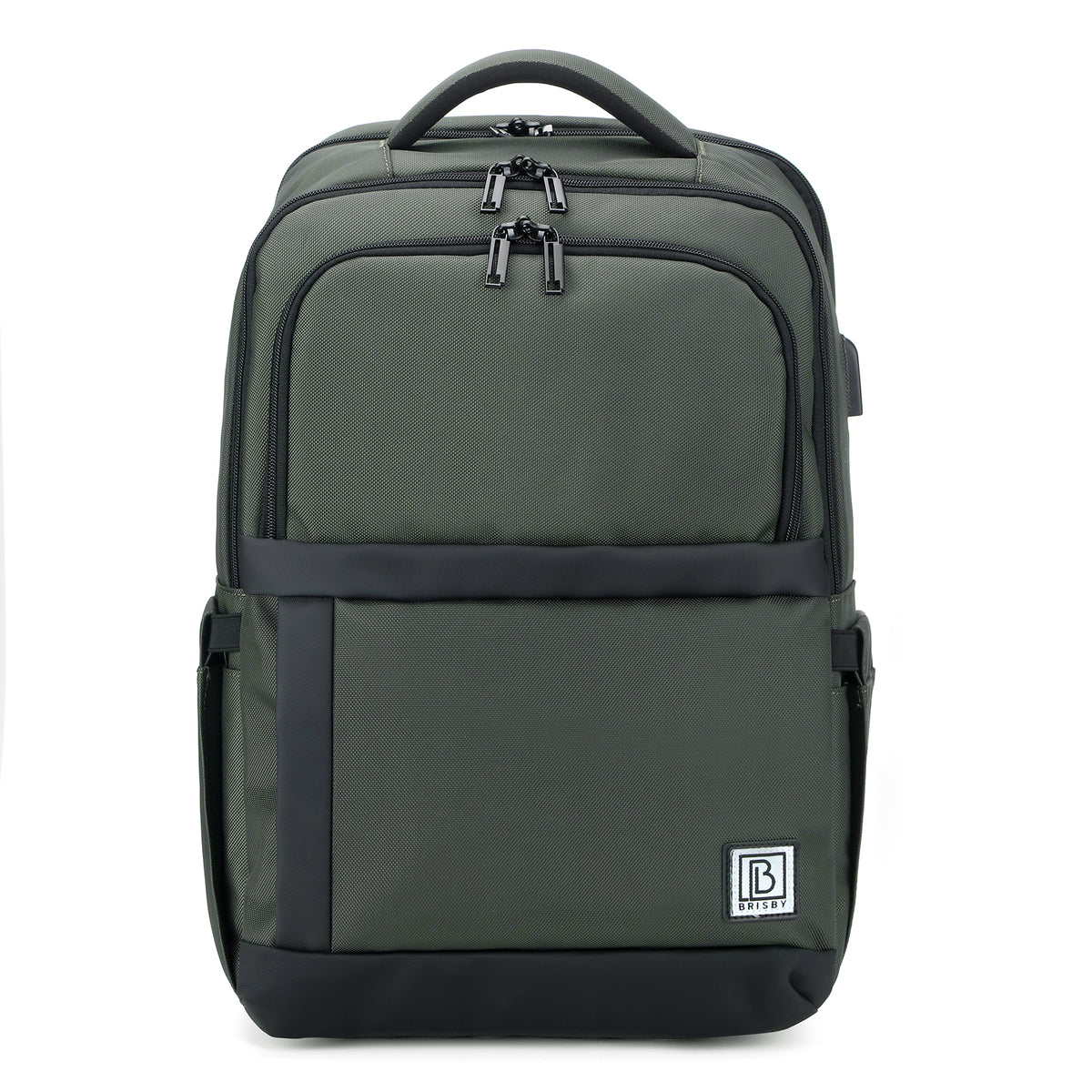 Brisby Rugzak Pro 2 – Laptoprugzak tot 15,7 inch voor Werk, School en Reizen – Waterafstotend – Met Tabletvak, Antidiefstalvak en Trolleysleeve – Groen