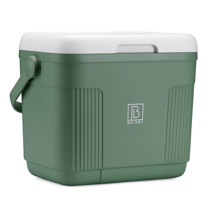 Brisby Koelbox 22L groen + 3-delige vershoudbakjes + 2 thermosflessen 0,5L set