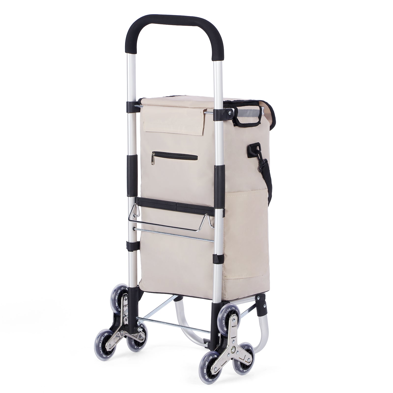 Packaway Boodschappentrolley met 6 Wielen voor Trappen - 40L - Boodschappenwagen - Steekwagen Functie - Champagne