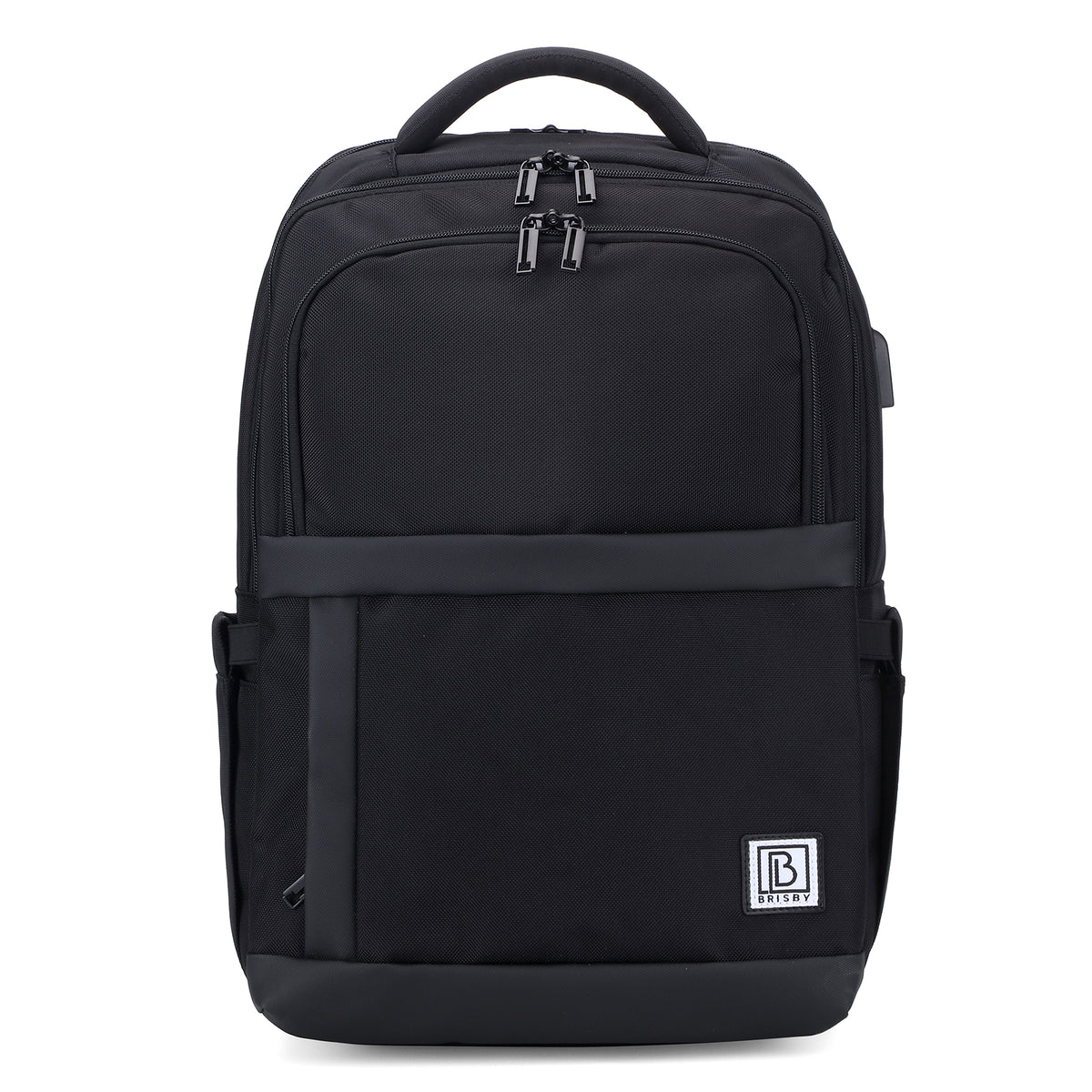 Brisby Rugzak Pro 2 – Laptoprugzak tot 15,7 inch voor Werk, School en Reizen – Waterafstotend – Met Tabletvak, Antidiefstalvak en Trolleysleeve – Zwart