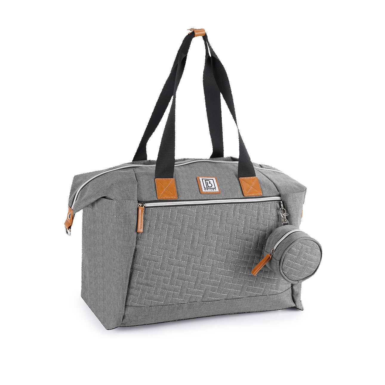 Duffel durable diaper bag gray - large nursing bag - Incl. changing mat, insulated compartments and pacifier holder