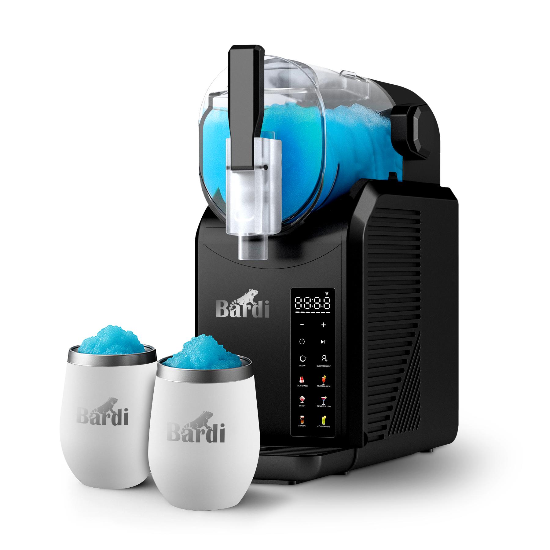 Slushmachine SET - 7-in-1 - slush, frappé, milkshake en smoothie maker - 2,1L - incl. 2 witte thermoscups