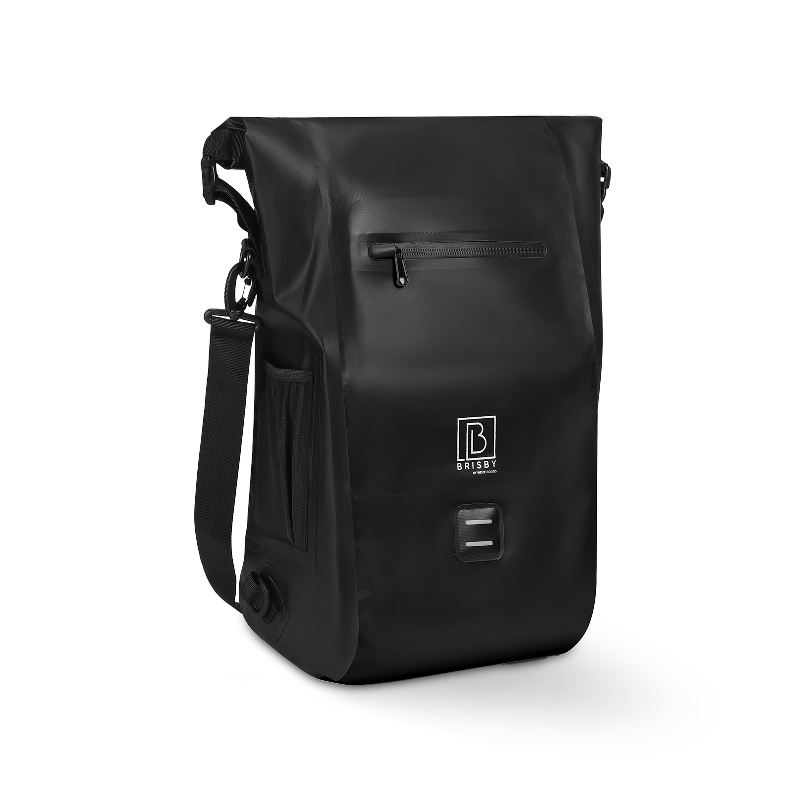 3 in 1 waterproof rolltop bicycle bag 20-26L black - reflective - high visibility - bicycle bag - backpack - shoulder bag
