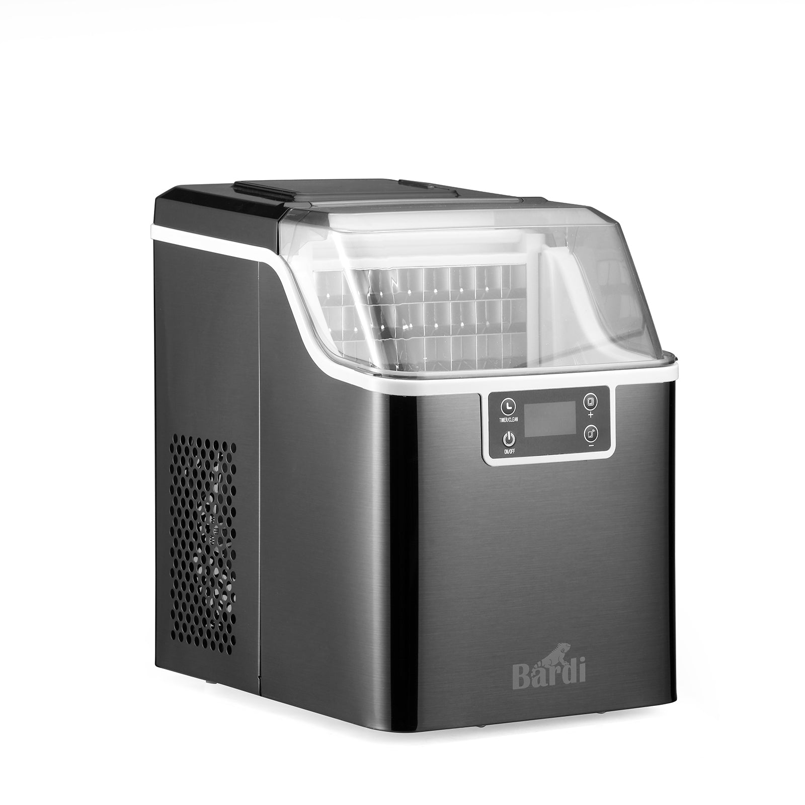 Bardi IJsblokjesmachine 3,2L ijsblokken zwart - 20 kg ijs per 24 uur - incl. thermosbeker