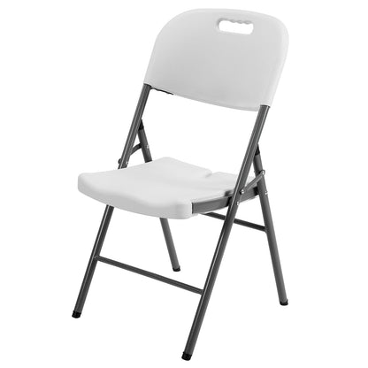 Bardi 8 Piece Folding Chair Set – Heavy Quality Folding Chair Set, Weather Resistant 47 x 54 x 87 cm. - White grey
