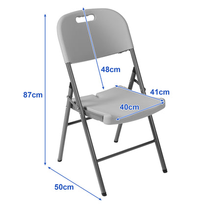 Bardi 4-delige Klapstoelen set stevig grijs - 200 kg draagvermogen