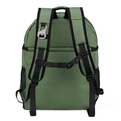 Koeltas 25L groen - rugzak - 4-laags geïsoleerd - waterafstotend - incl. 2 gratis koelelementen en bieropener
