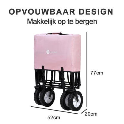 Bolderkar tot 70 kg roze - Wasbaar polyester - opvouwbaar - 98x53 cm