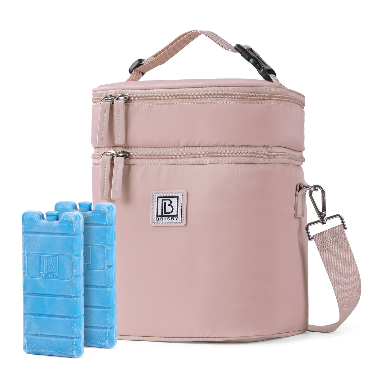 Brisby Koeltas 12 Liter – Lunchtas voor Werk & Onderweg – 2 Geïsoleerde Vakken – Inclusief 2 Koelelementen – Tot 10 Uur Koel- Soft Pink