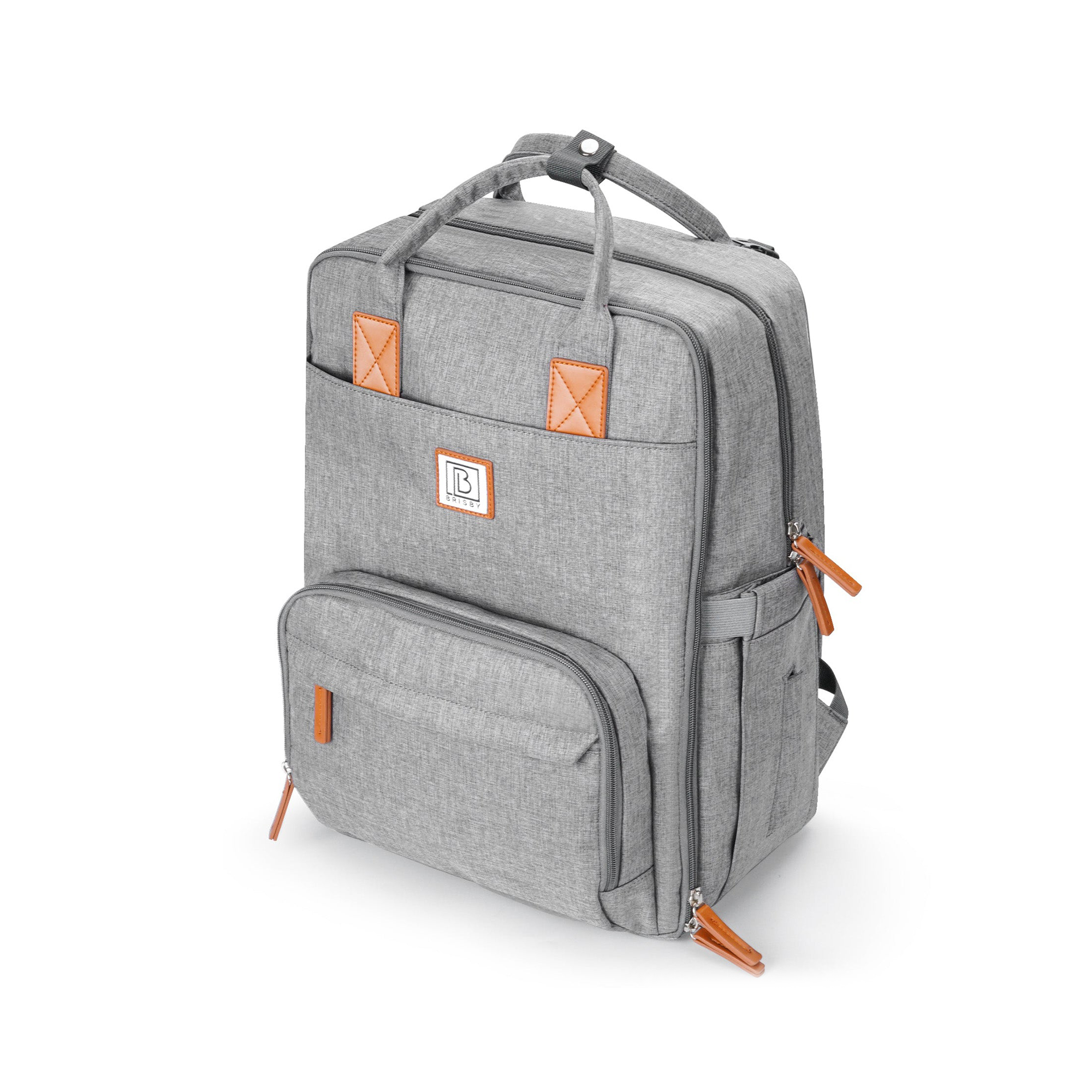 Original durable diaper bag light gray - nursing bag - incl. buggy assembly and changing mat