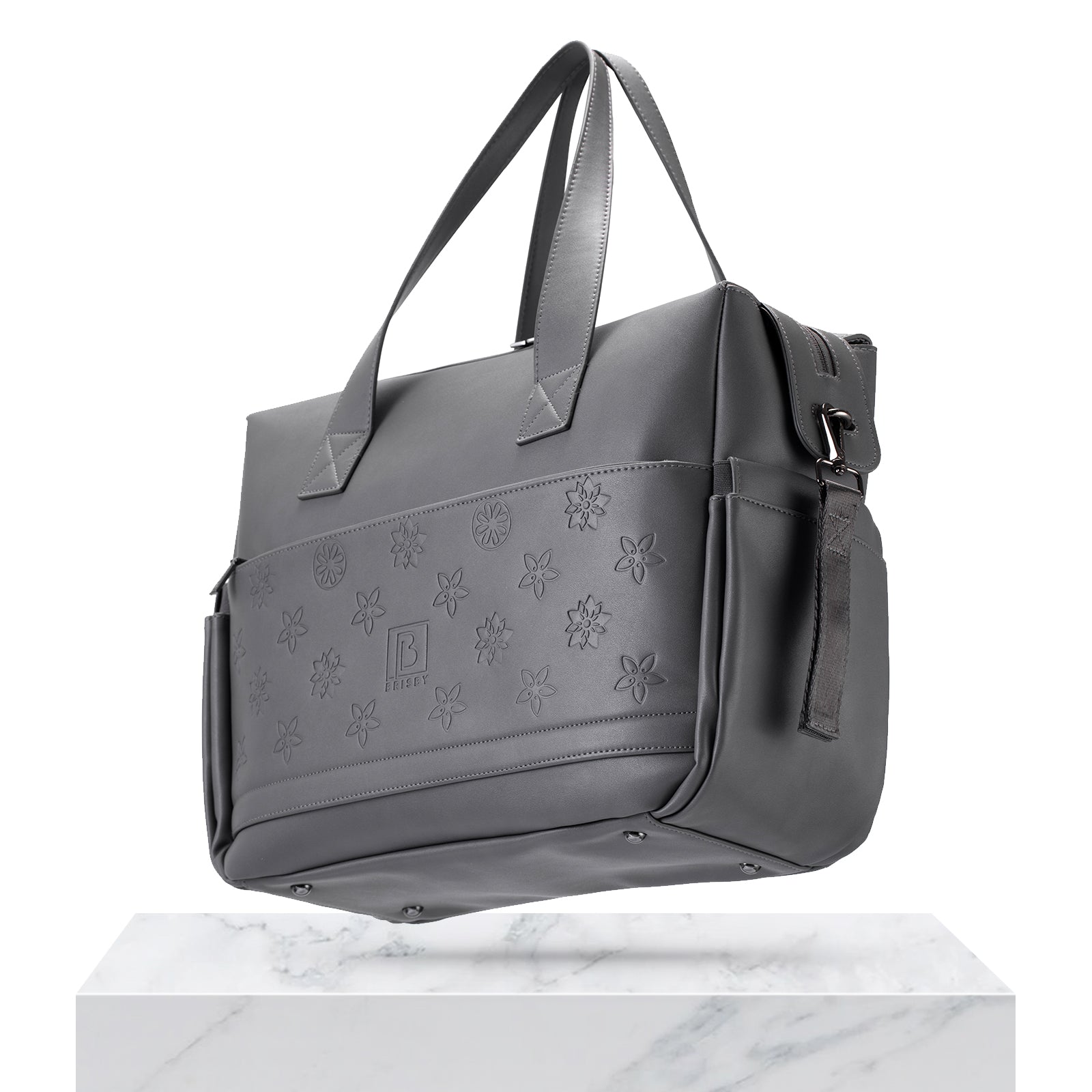 Venezia weekend bag grey - shoulder bag - travel bag - hand luggage - hard-wearing - incl. hanging hooks - PU leather