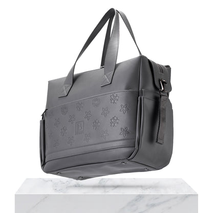 Venezia weekend bag grey - shoulder bag - travel bag - hand luggage - hard-wearing - incl. hanging hooks - PU leather