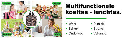 Koeltas 7L leo - Lunchtas - 4-laags geïsoleerd - 2 gratis koelelementen - incl. schouderband