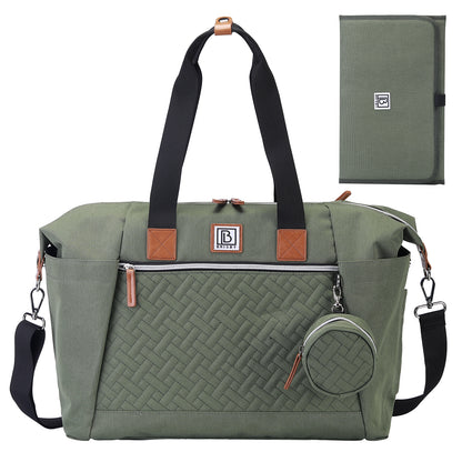 Brisby Luiertas duffel groen - incl. verschoonmat, isoleervakken en speenhouder