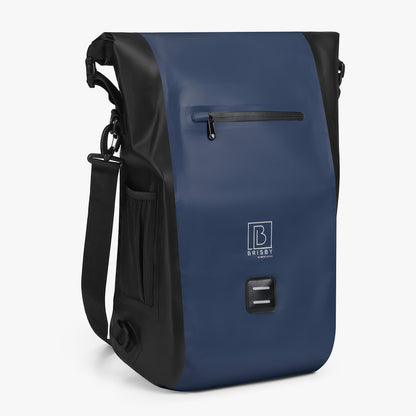 3 in 1 waterproof rolltop bicycle bag set 40-52L blue - reflective - high visibility - bicycle bag - backpack - shoulder bag