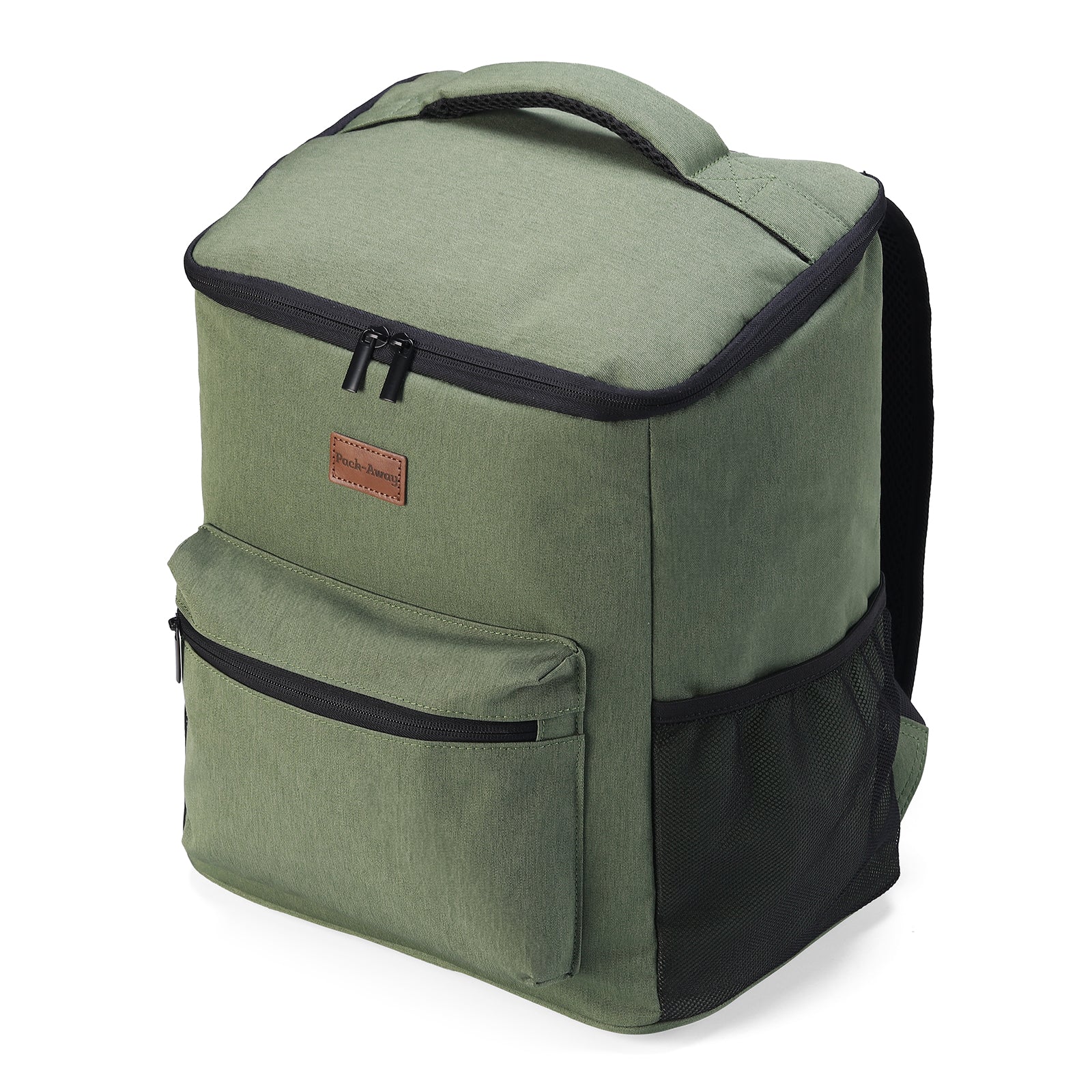 Packaway Koeltas rugzak 25L groen - incl. 2  koelelementen, flessenopener