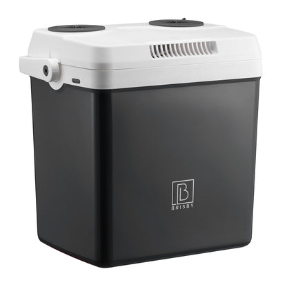 Elektrische koelbox 25L grijs - AC/DC 12V, 220/230V - incl. divider en vershoudbakjes - vergrendelbare deksel