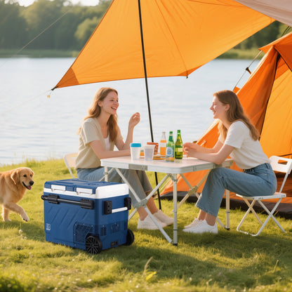 Brisby Compressor koelbox 49,1L blauw - incl. 2x 1,2L thermosbeker