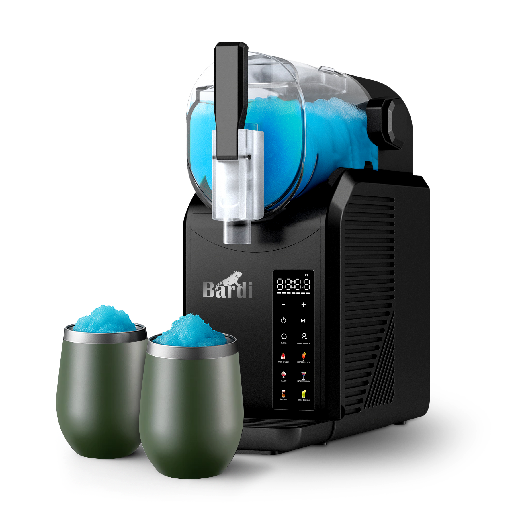 Slushmachine SET - 7-in-1 - slush, frappé, milkshake en smoothie maker - 2,1L - incl. 2 groene thermoscups